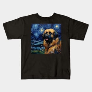 Leonberger painted in Van Gogh style Kids T-Shirt